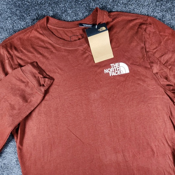 The North Face Other - NWT The North Face Long Sleeve T-Shirt Mens L Rust Orange Graphic Sleeve Logo